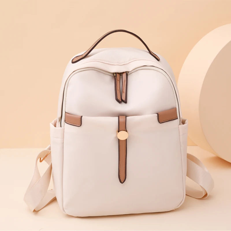 Waterproof Nylon Women's Backpack Solid Bagpack Large Capacity Rucksack
