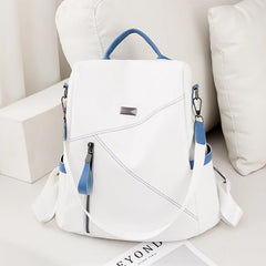 Women's PU Leather Backpack - Waterproof Travel Rucksack