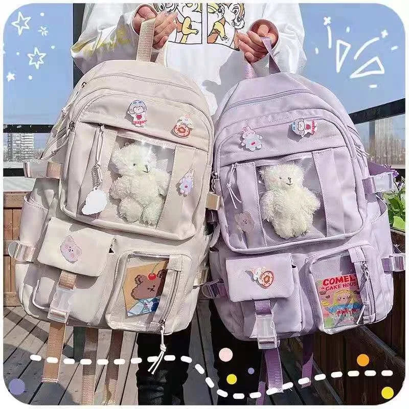 Portable Travel Bag Girls' Backpack School Bag Nylon