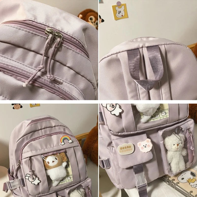 Portable Travel Bag Girls' Backpack School Bag Nylon