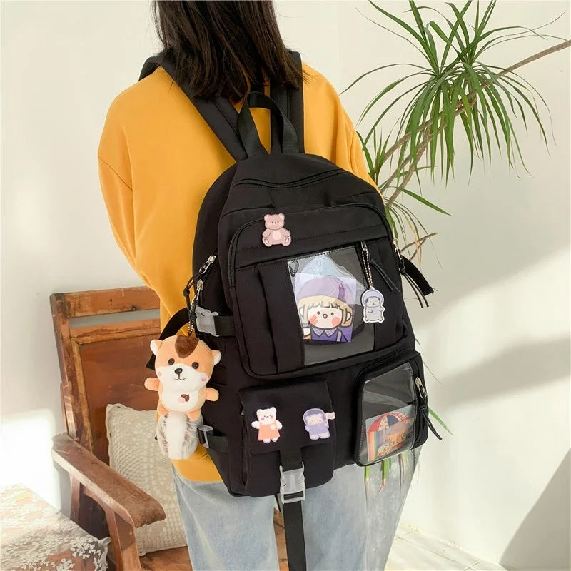Portable Travel Bag Girls' Backpack School Bag Nylon