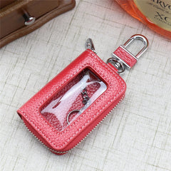 Portable Zipper Car Key Holder Case with Transparent Window
