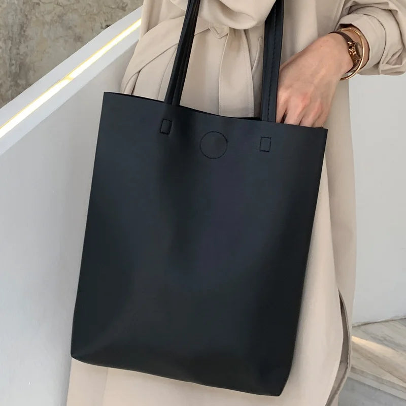 Large Capacity Tote Bag Waterproof PU Leather Handbag