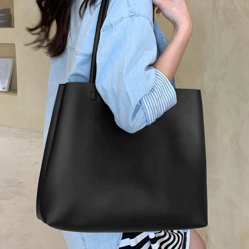 Large Capacity Tote Bag Waterproof PU Leather Handbag