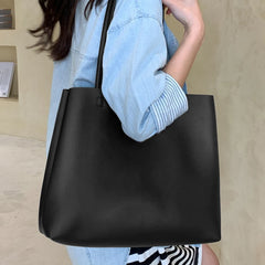 Large Capacity Tote Bag Waterproof PU Leather Handbag