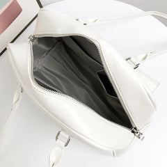 Pu Women's Shoulder Bag Bright Face Solid Basics Zipper Underarm Bag