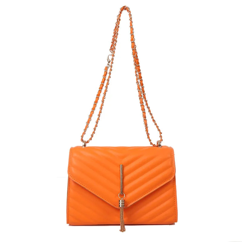 Retro PU Leather Shoulder Bag Tassel Handbag