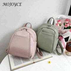 Soft Leather Rucksack School Bag for Students Girl