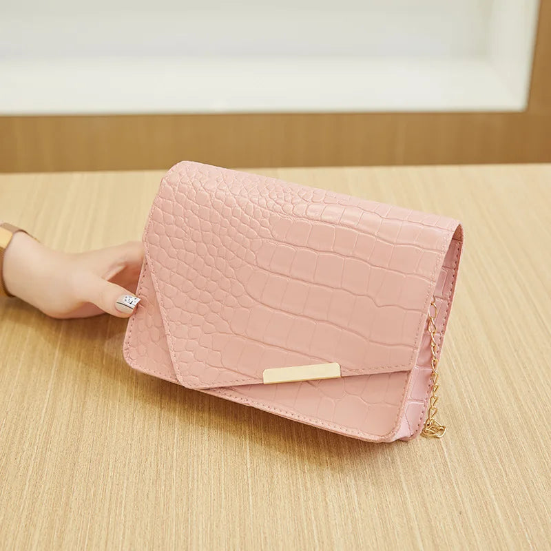 Leather Shoulder Bag Women Crossbody Chain Handbag Small Messenger