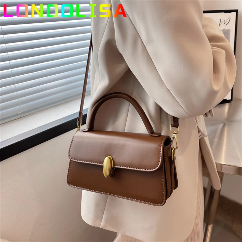 Small Flap Bag PU Leather Crossbody Sling Bags Short Handle