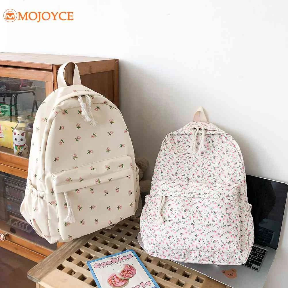 Small Retro Denim Nylon School Backpack Softback Preppy Bookbag
