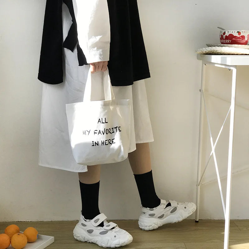 Smile Women Canvas Handbags Student Girls Lunch Bag Clutch Purse Small Tote
