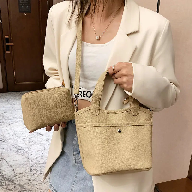 Solid Bucket Crossbody Bags for Women Totes Shoulder Bag