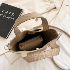 Solid Bucket Crossbody Bags for Women Totes Shoulder Bag