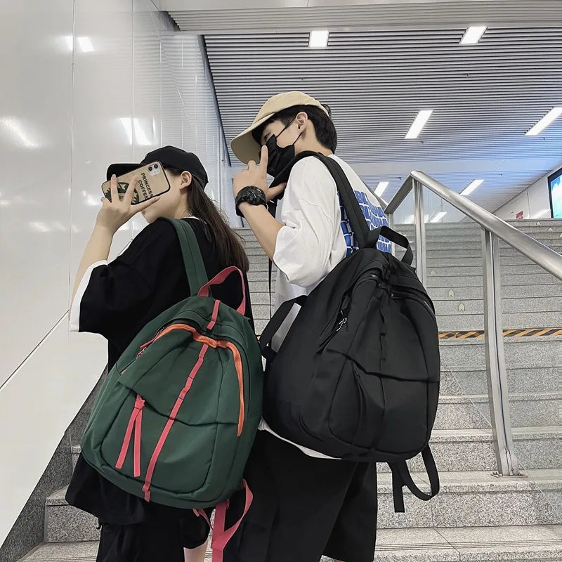 Solid Backpack South Korea Women Backpack Student School Bag Large Capacity