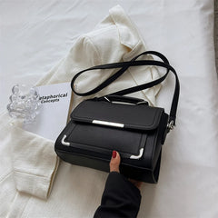 Solid PU Crossbody Bag Winter Lady Handbags with Short Handle