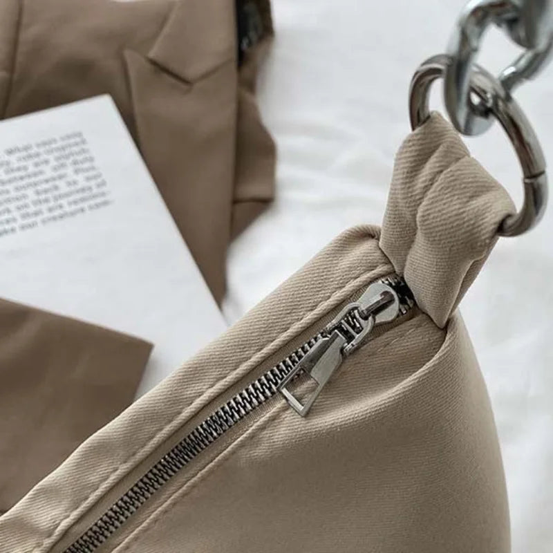 Nylon Shoulder Bag Women Underarm Chain Handbag