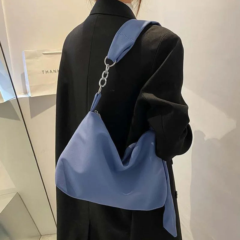 Nylon Shoulder Bag Women Underarm Chain Handbag