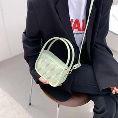 Solid Rhombus Diagonal Bag Women's PU Magnetic Buckle Shoulder Bag