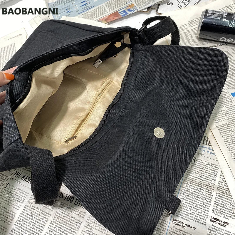 Moon Large Capacity Handbags Harajuku Canvas Crossbody Bags