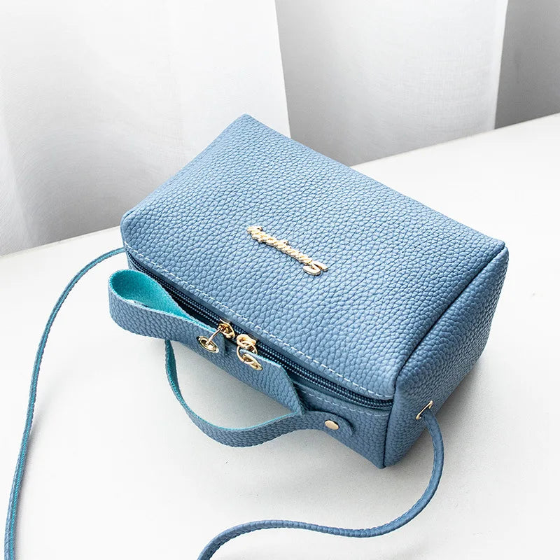 Small Shoulder Bag Solid Pu Leather Women Phone Purse Handbag Messenger Bag