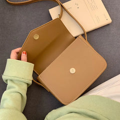 Leather Cross Body Shoulder Bag Women Solid Business Retro Square