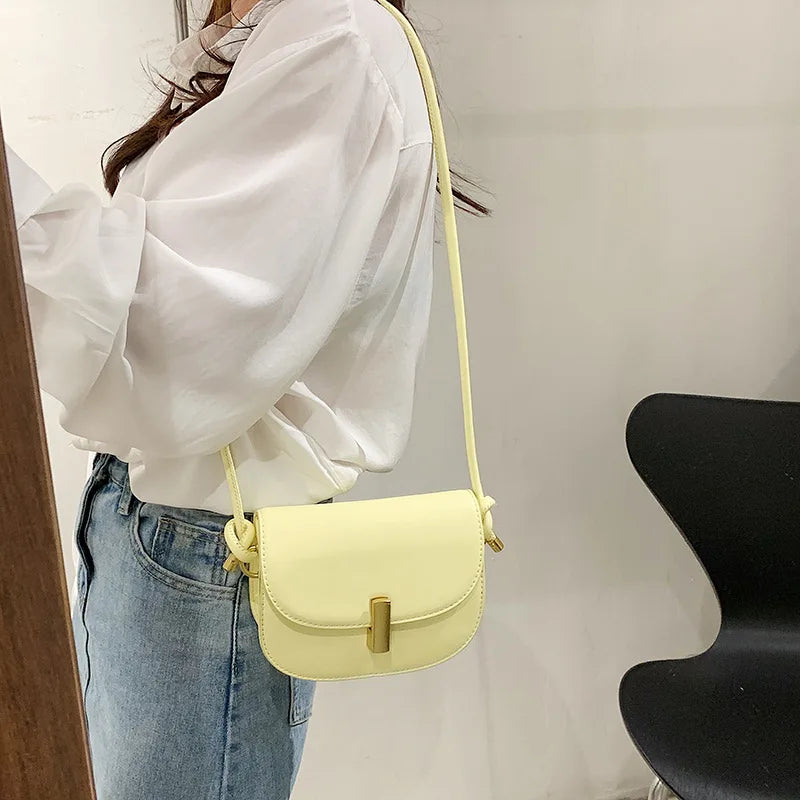 Small Saddle Crossbody Bag Women's Pu Leather Shoulder Bags