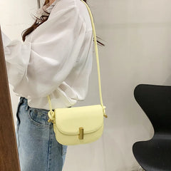 Small Saddle Crossbody Bag Women's Pu Leather Shoulder Bags