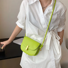 Small Saddle Crossbody Bag Women's Pu Leather Shoulder Bags