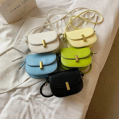 Small Saddle Crossbody Bag Women's Pu Leather Shoulder Bags