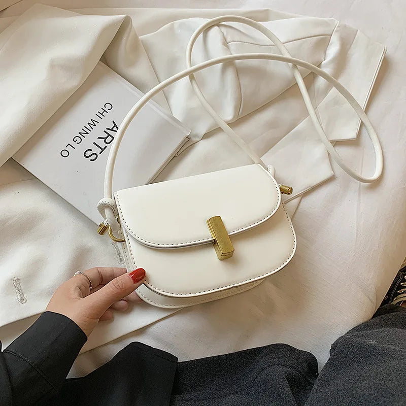 Small Saddle Crossbody Bag Women's Pu Leather Shoulder Bags
