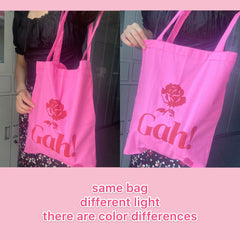 Sweet Pink Ladies Tote Casual Shoulder Bag Thin Cotton Cloth Women Handbag