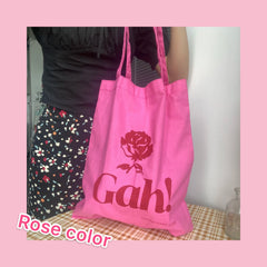 Sweet Pink Ladies Tote Casual Shoulder Bag Thin Cotton Cloth Women Handbag
