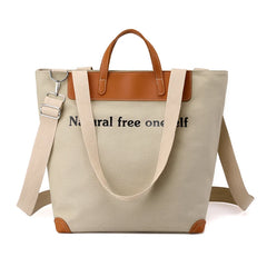 3D Canvas Bag Large Capacity Shoulder Bag Anti Theft Handbag