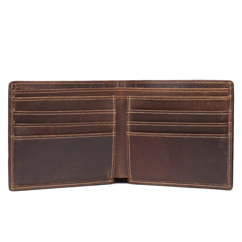 Real Cow Leather Men Wallets Short Shape Male Money Purse