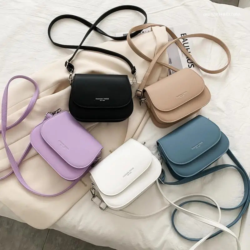 Solid Flap Shoulder Bag Lady Small Women's Handbags