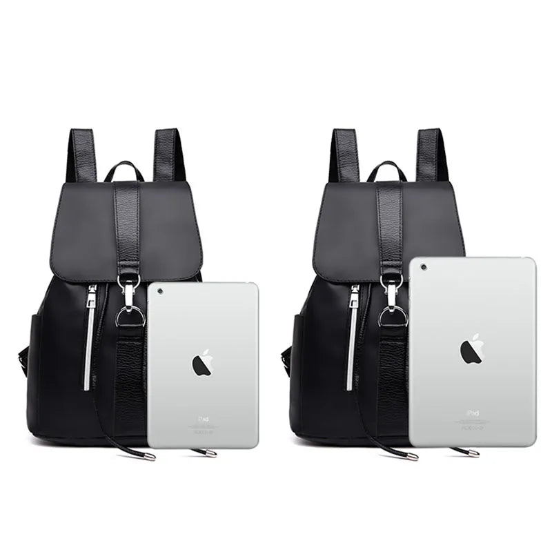 Solid Nylon Women's Backpacks Large Capacity School Bags