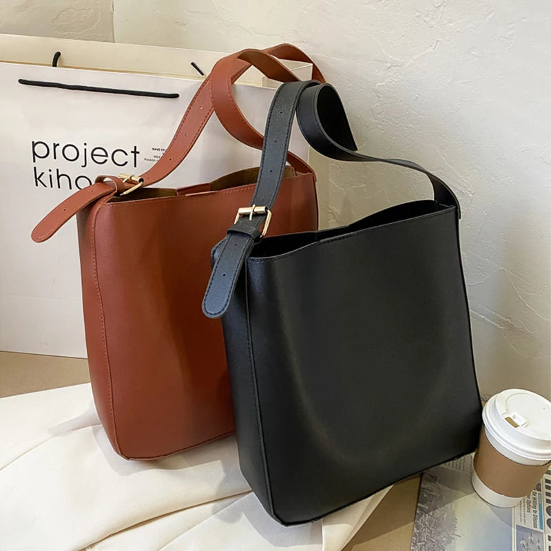 Vintage PU Leather Composite Bags Casual Large Capacity Messenger Bags Female