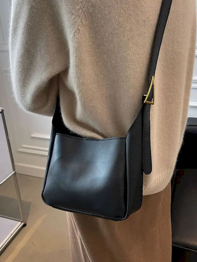 Vintage Pu Leather Bucket Handbag Totes for Women
