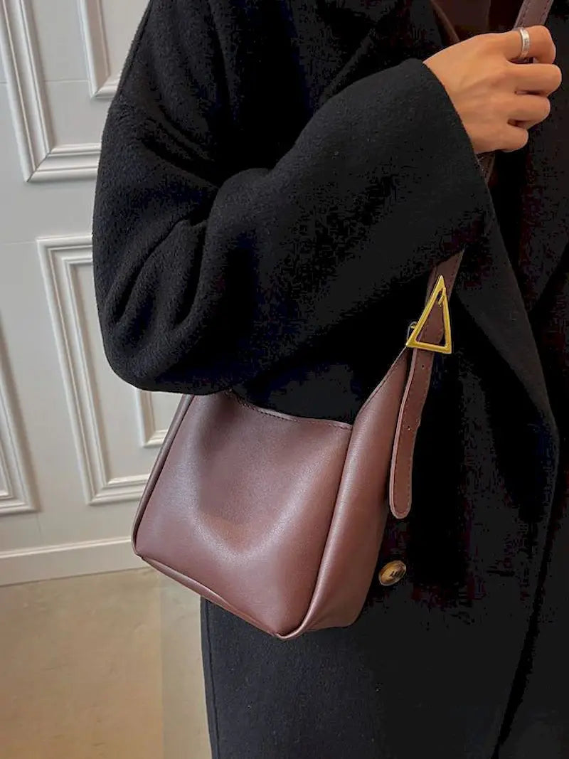 Vintage Pu Leather Bucket Handbag Totes for Women
