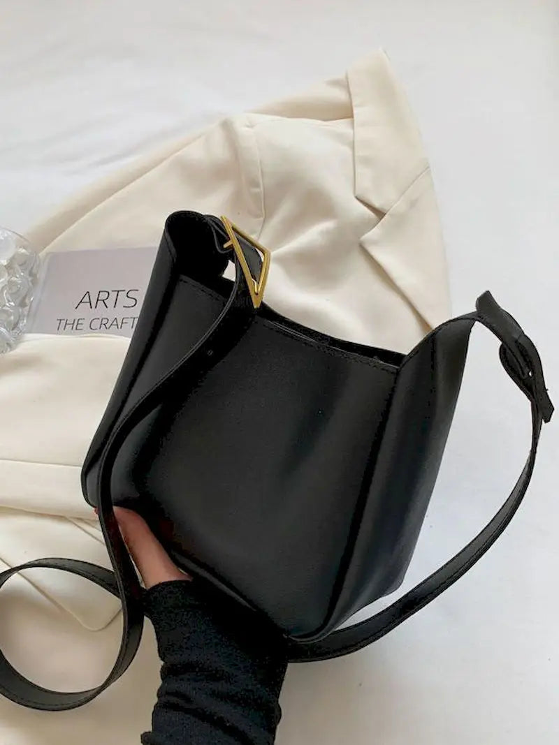 Vintage Pu Leather Bucket Handbag Totes for Women