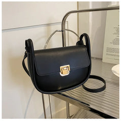 Vintage Leather Crossbody Saddle Bag for Women