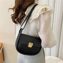 Vintage Leather Crossbody Saddle Bag for Women