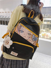 Female Student Nylon Backpack Anti Theft Rucksack Mochila