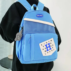 Nylon School Backpack Women Student Large Capacity Bookbag