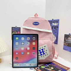Nylon School Backpack Women Student Large Capacity Bookbag