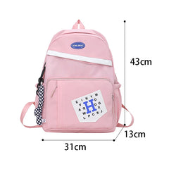 Nylon School Backpack Women Student Large Capacity Bookbag