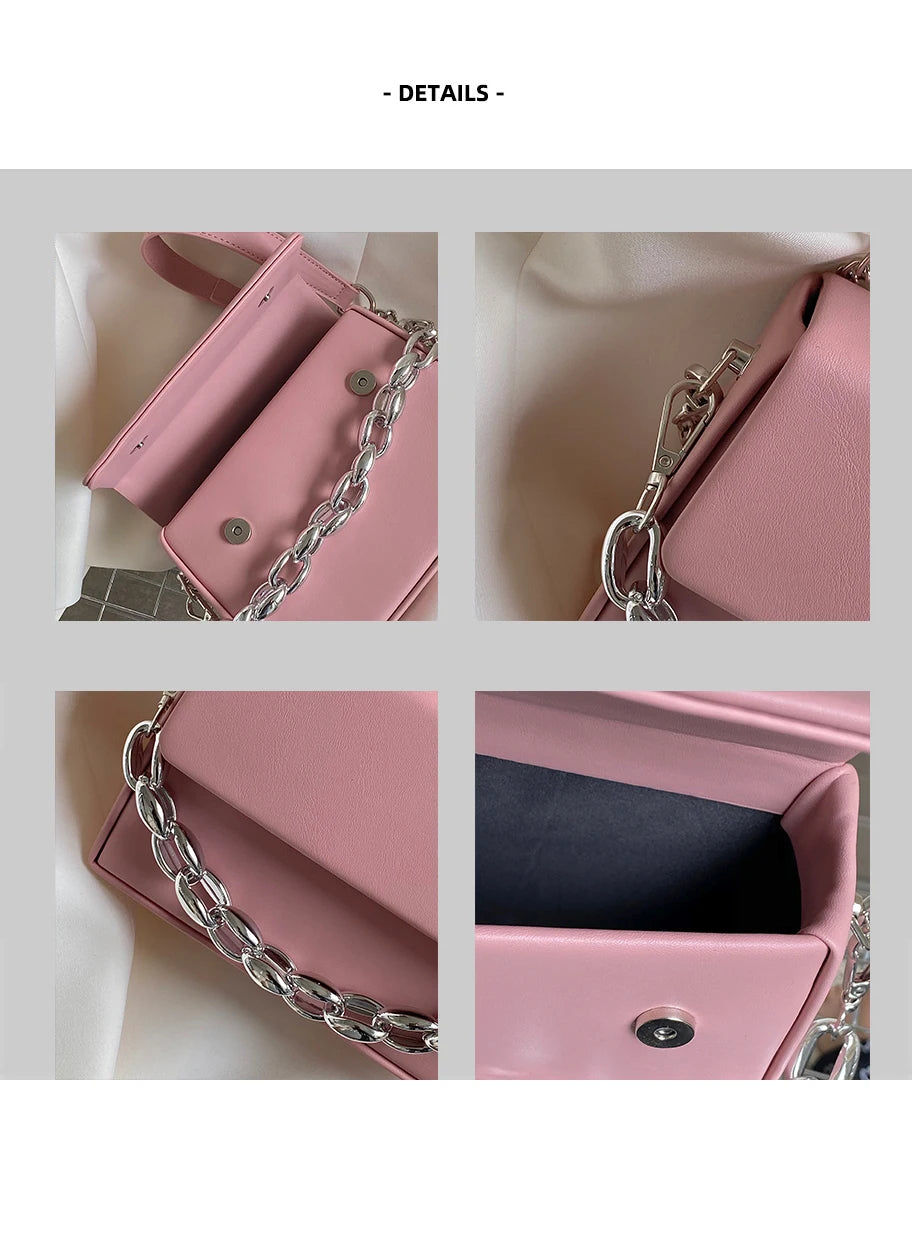 Women Small Square Shoulder Crossbody Bag Chain Handbags