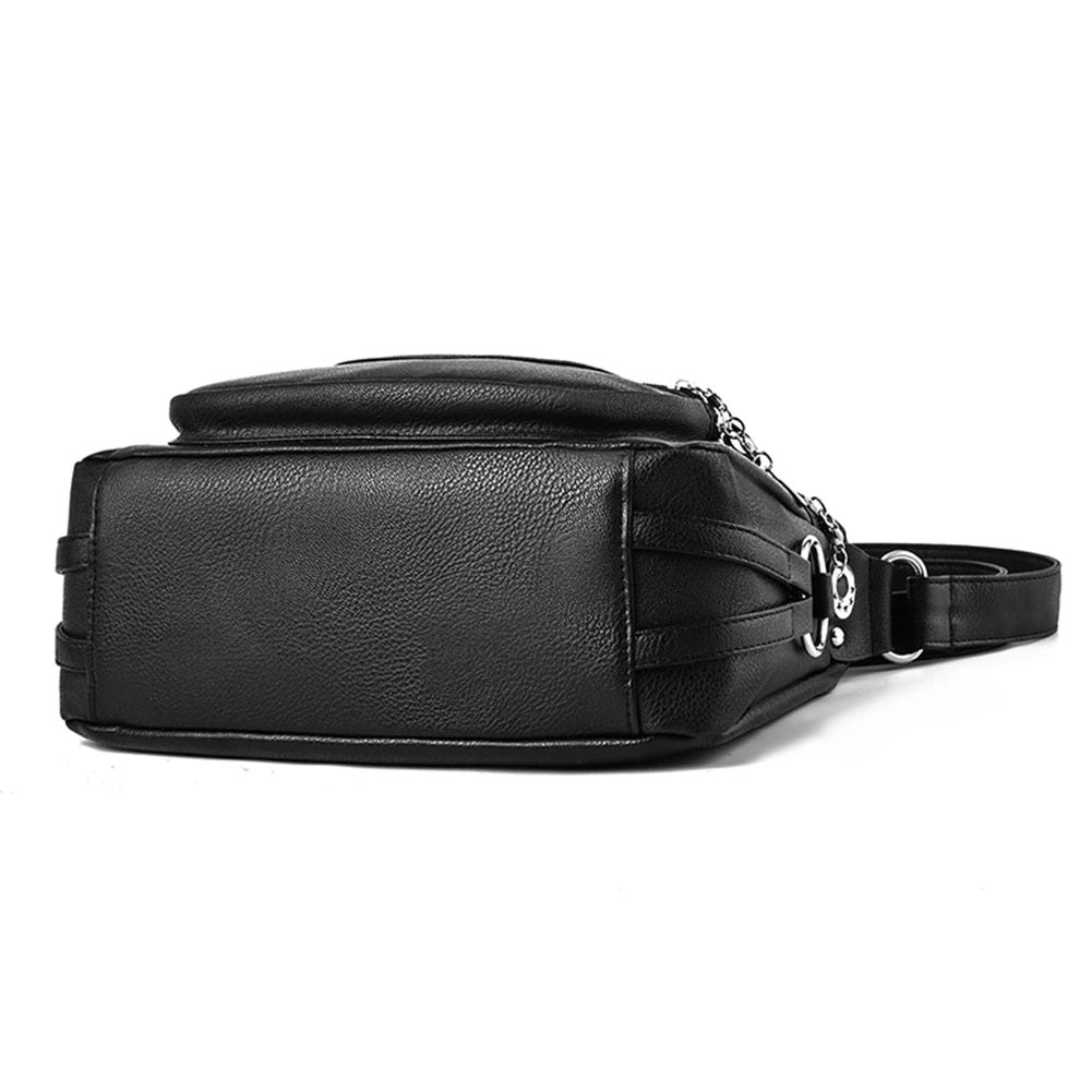 Women Tote Handbag Multi-Layer Soft Leather Messenger Handbag