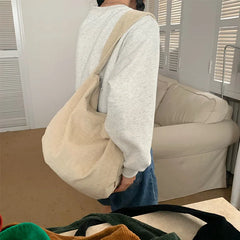 Women's Large Capacity Shoulder Bag Corduroy Tote
